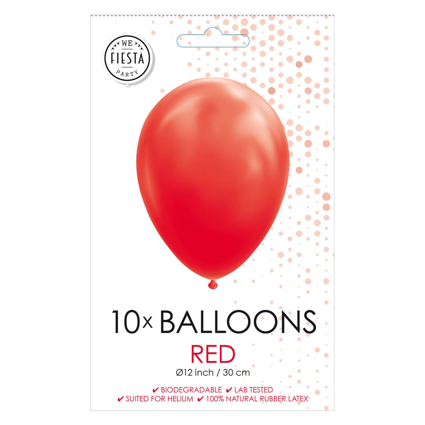 Balloons Globos Red 30 cm, 10e.