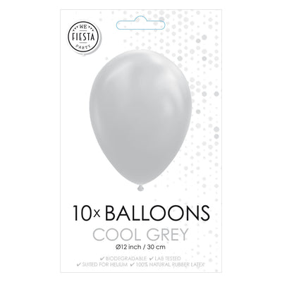 Globos Balloons Grey Cool, 30 cm, 10e.
