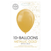 Globos Balloons Metallic Gold 30cm, 10e.