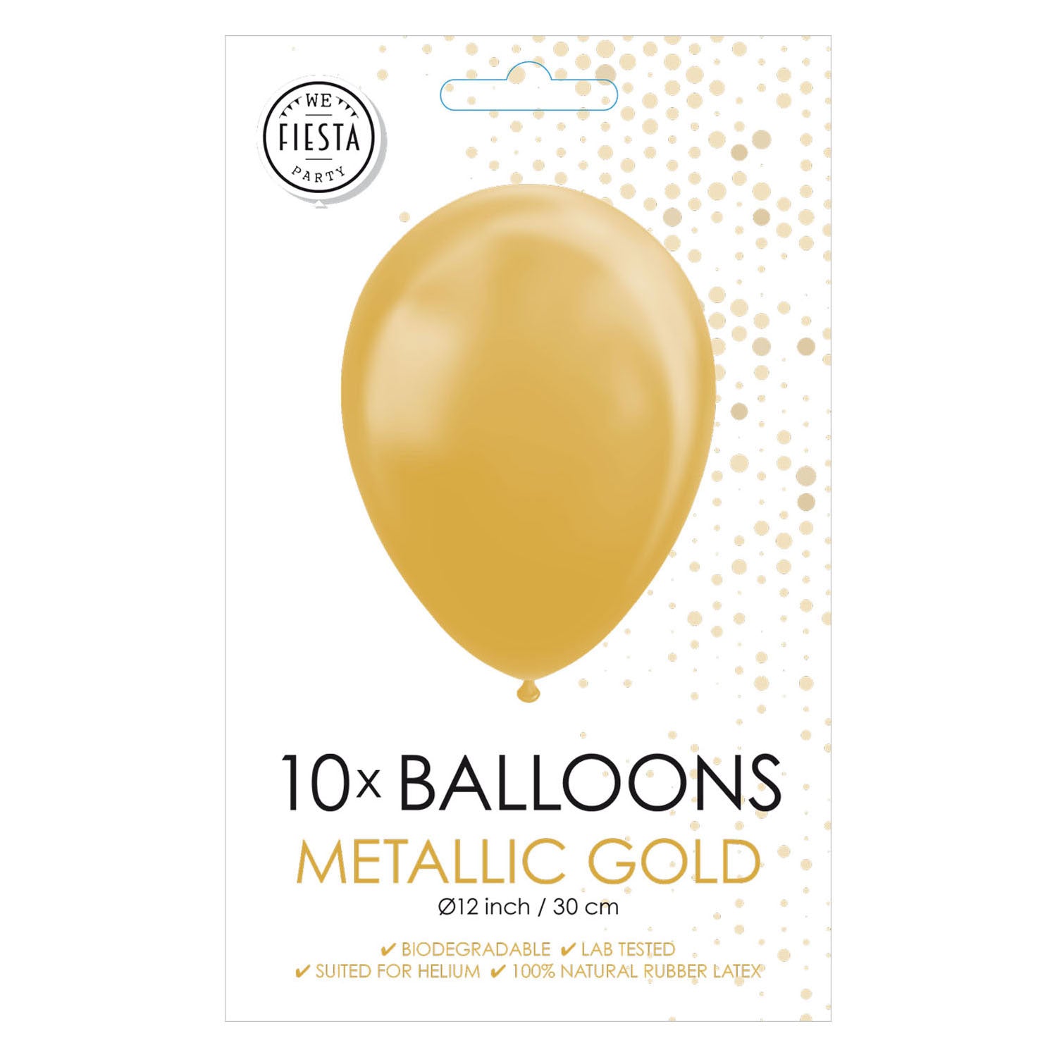 Globos Balloons Metallic Gold 30cm, 10e.
