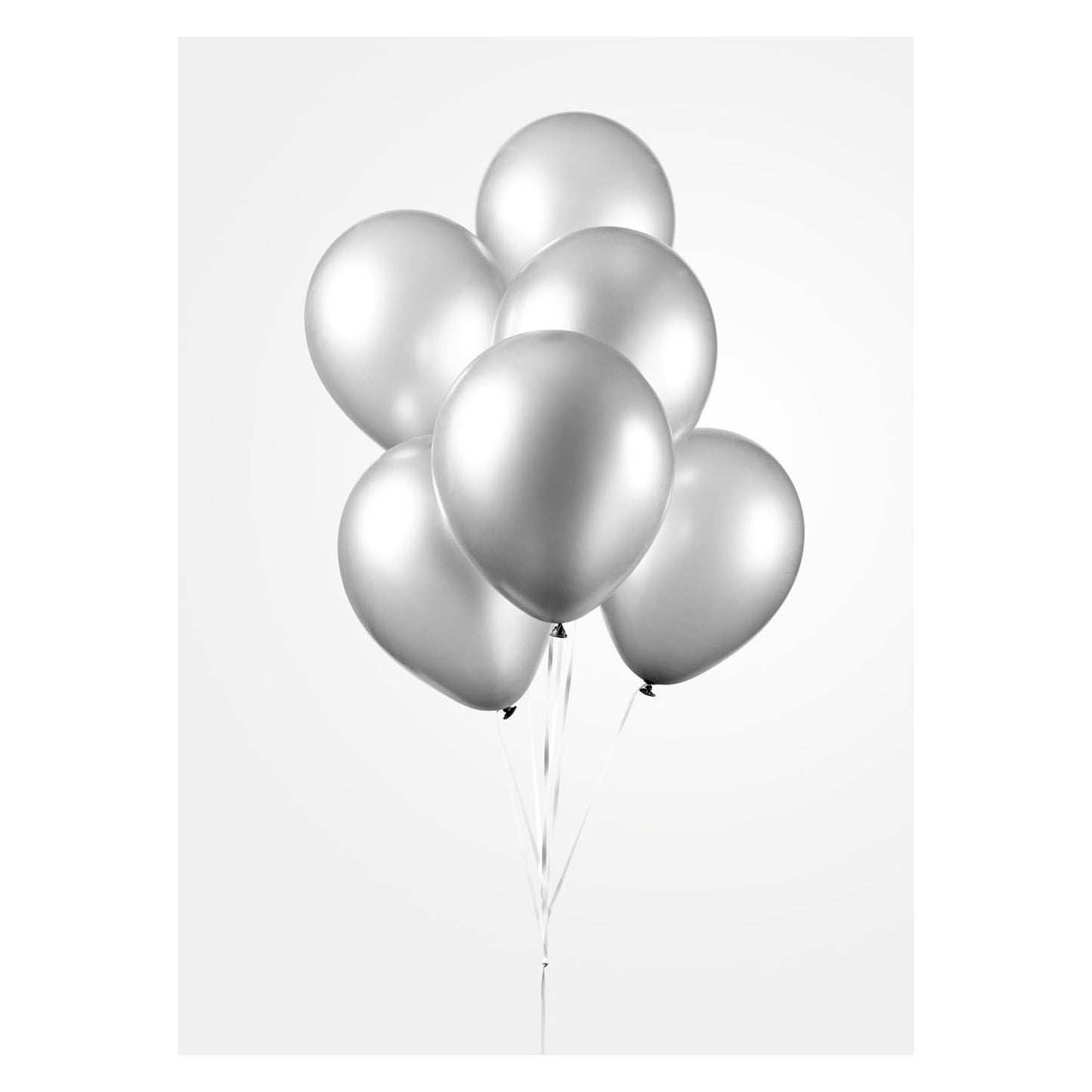 Globos Balloons Metallic Silver 30cm, 10e.