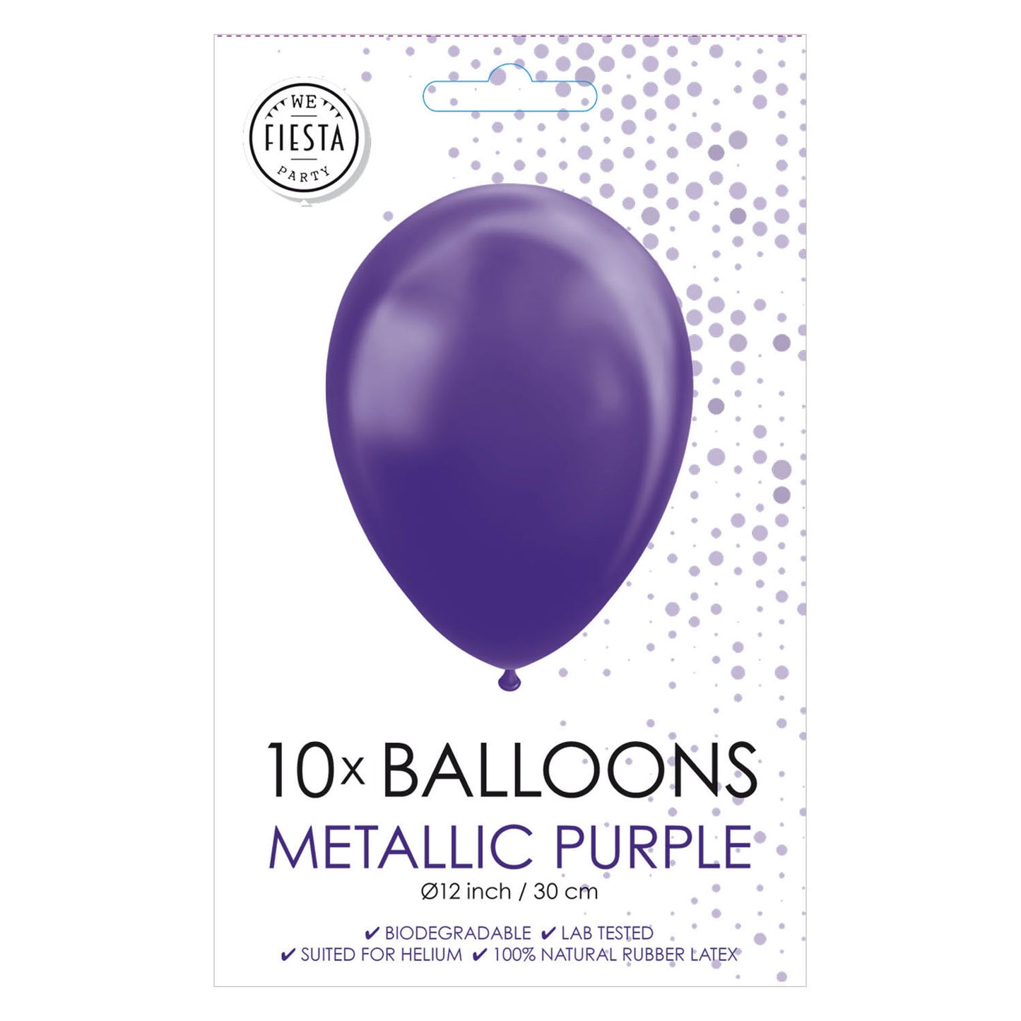 Balloons Globos Metallic Purple 30 cm, 10e.