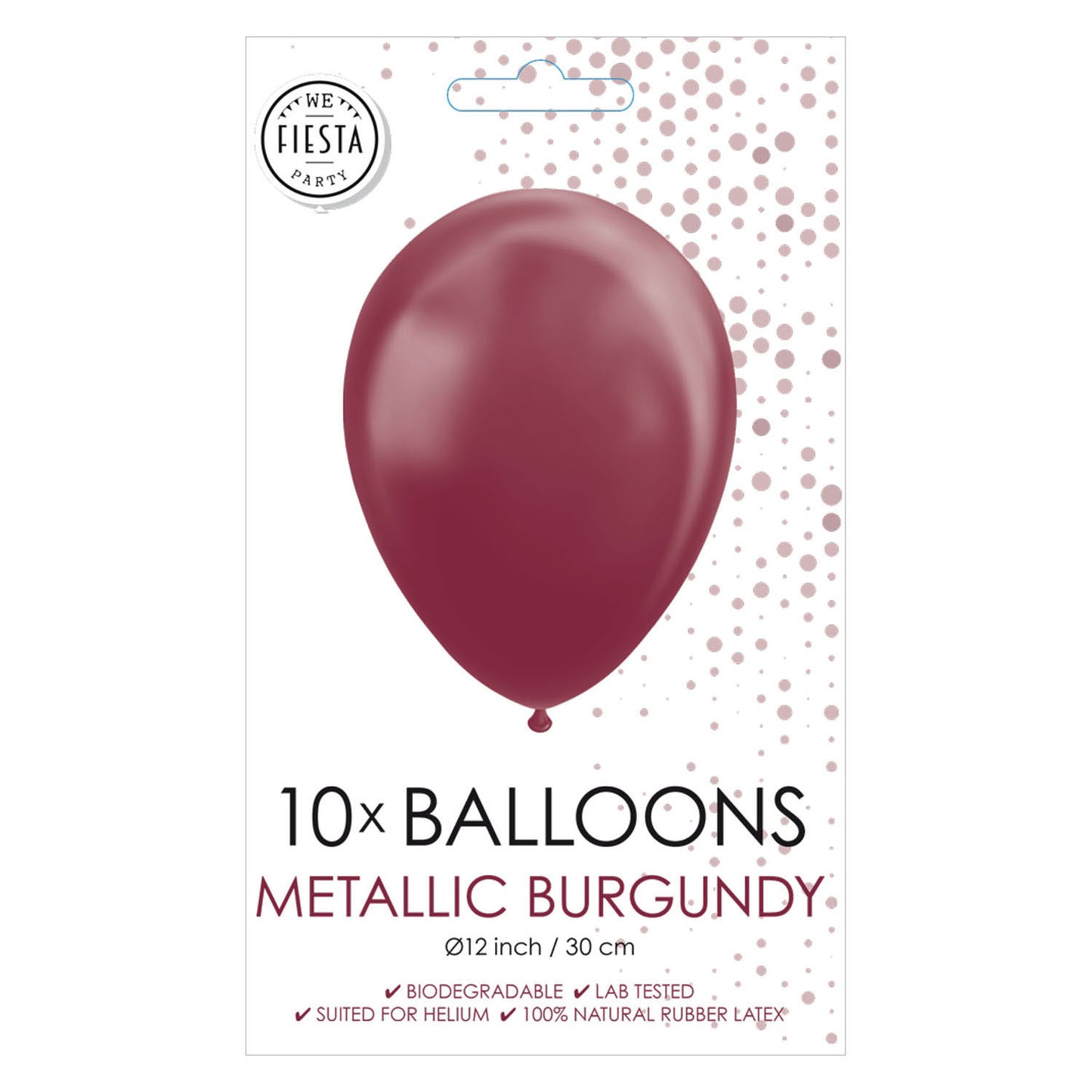 Globos Balloons Metallic Bordeaux 30cm, 10e.