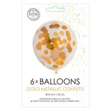 Confetti Balloons Paper Confetti Metallic Gold 30 cm, 6e. - afbeelding 2