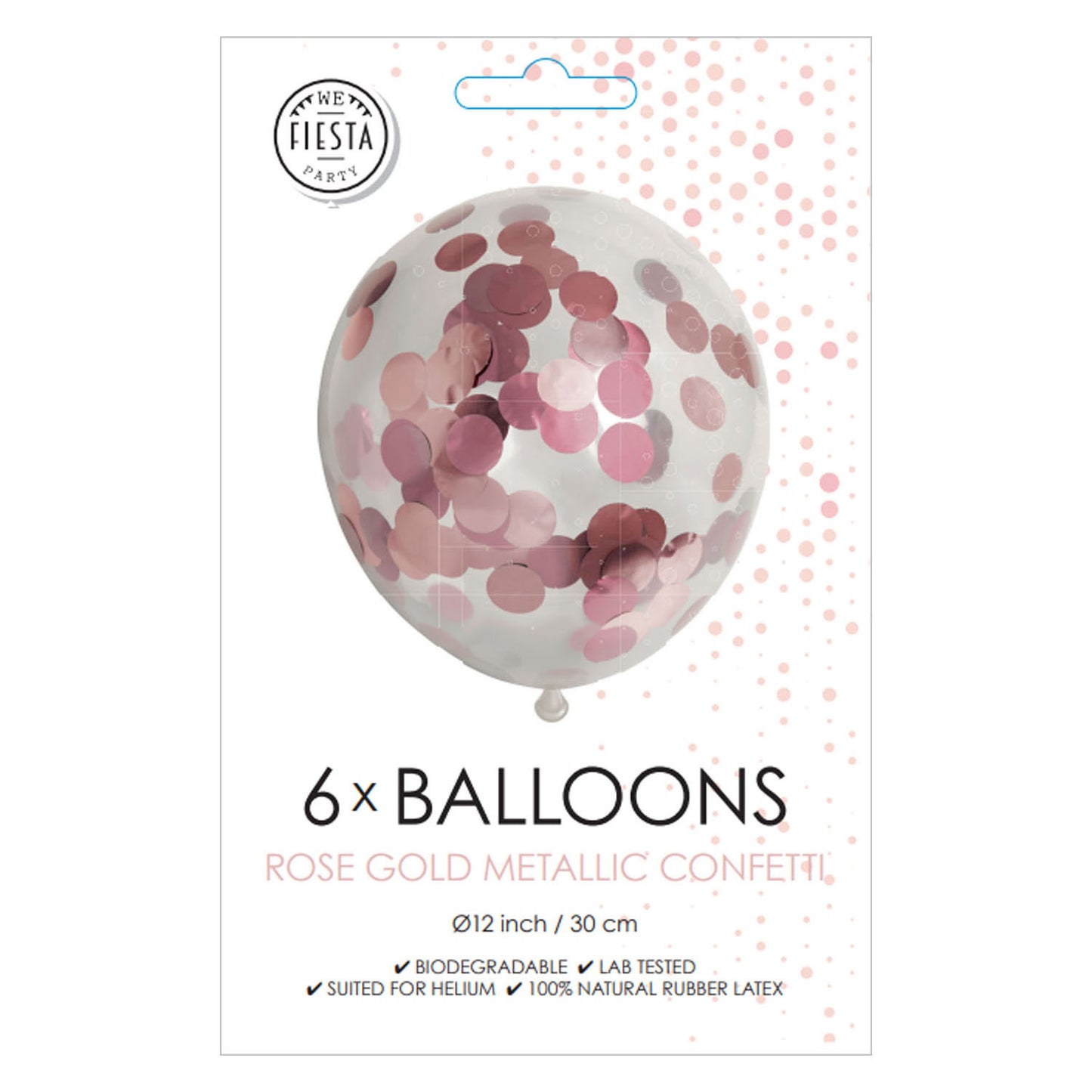 Confetti Balloons Paper Confetti Metallix Rose Gold, 6e.