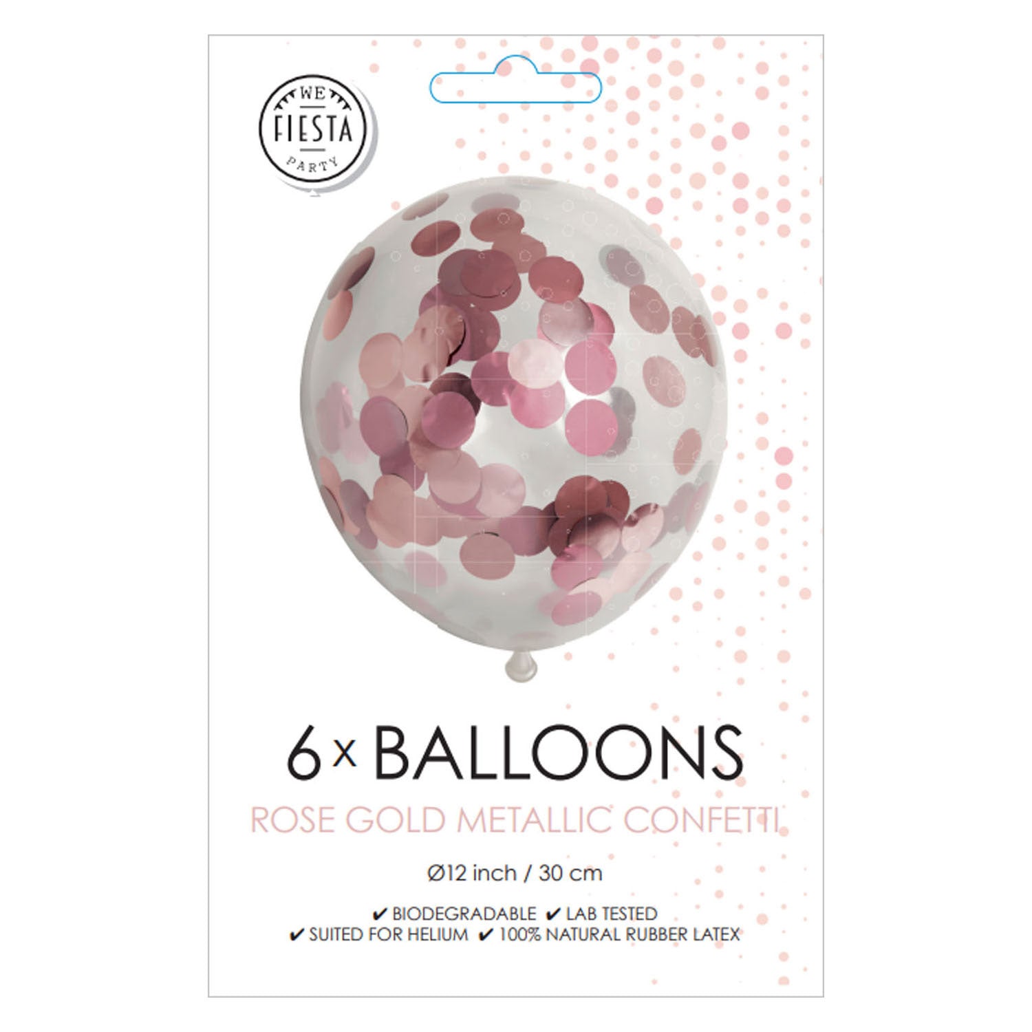 Confetti Balloons Paper Confetti Metallix Rose Gold, 6e.