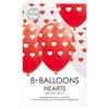Ballons coeurs rouges blancs 30cm, 8e.
