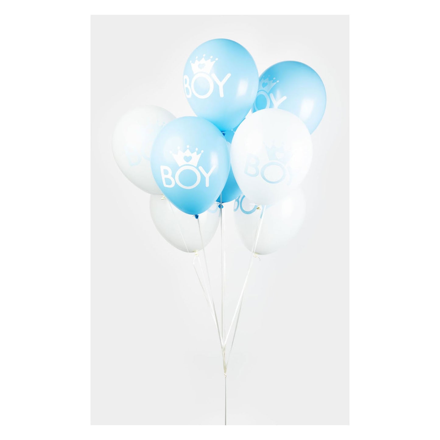 Balloons fils bébé bleu blanc 30 cm, 8e.