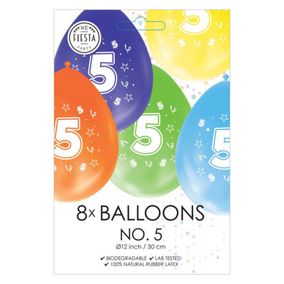 Ballons imprimés recto-verso Figure 5, 8pcs.