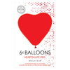 Ballons Ballons de coeur rouge 30cm, 6e.