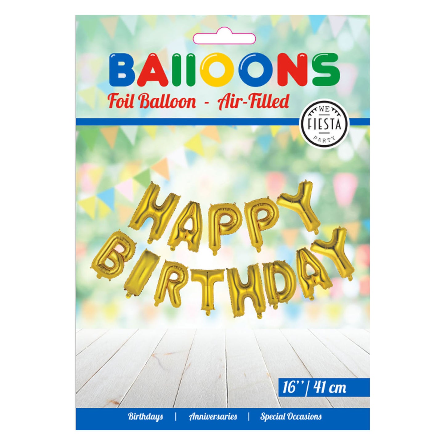Texte de folieballon joyeux anniversaire or