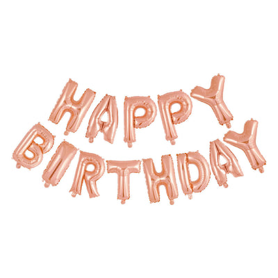 Texte de folieballon joyeux anniversaire or rose or