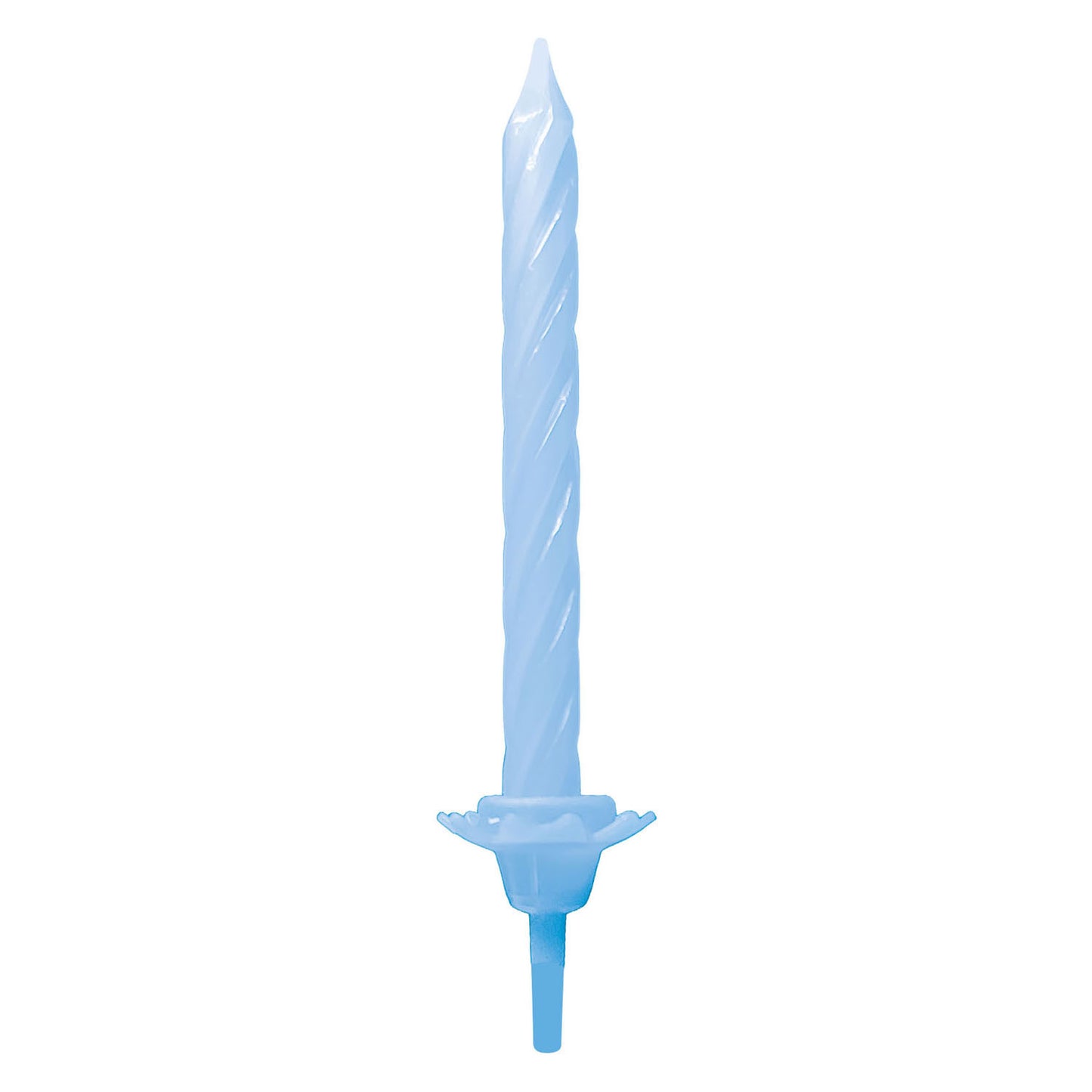 Bougies à gâteau Globos avec supports bleu clair - 12 pcs.