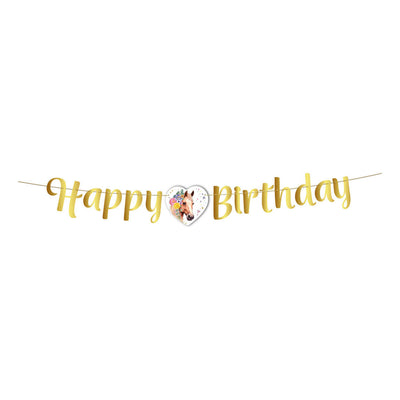 Ligne drapeau Globos joyeux anniversaire chevaux - 2m