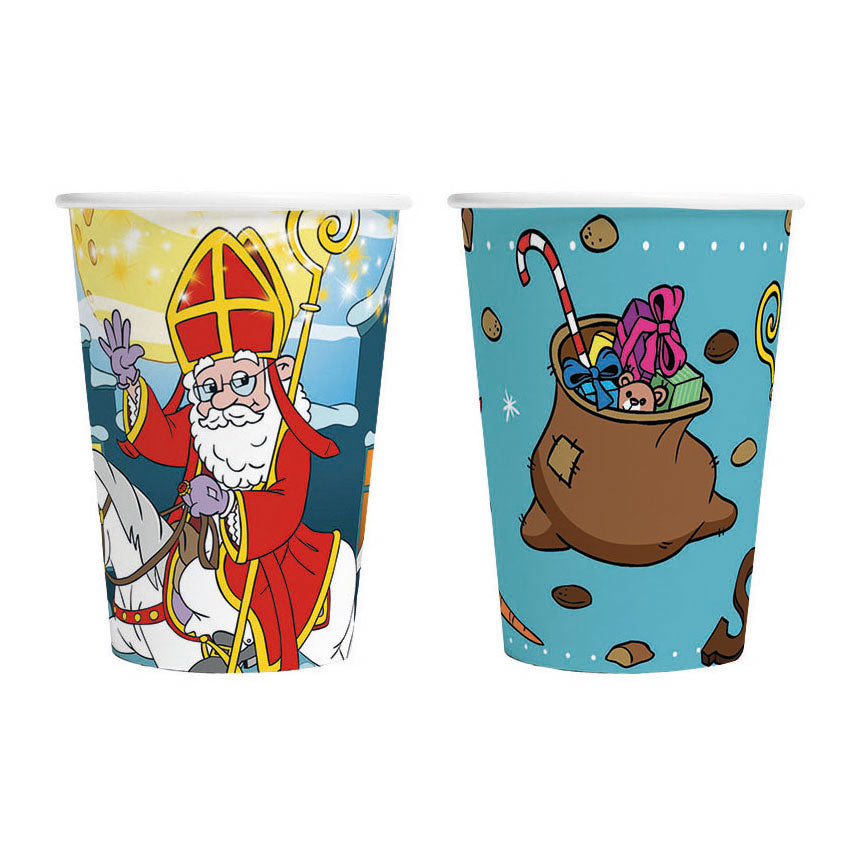 Gobelets en papier Sinterklaas 210 ml 8 pièces | 2 pièces