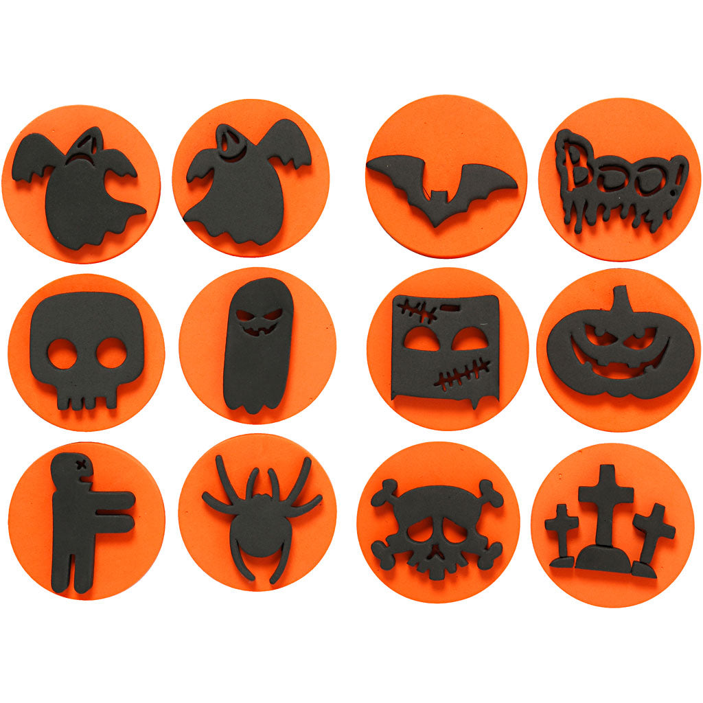 Tampons en mousse Creativ company, Halloween, d 7,5 cm, épaisseur 2,5 cm, 6 pièces 1 boîte