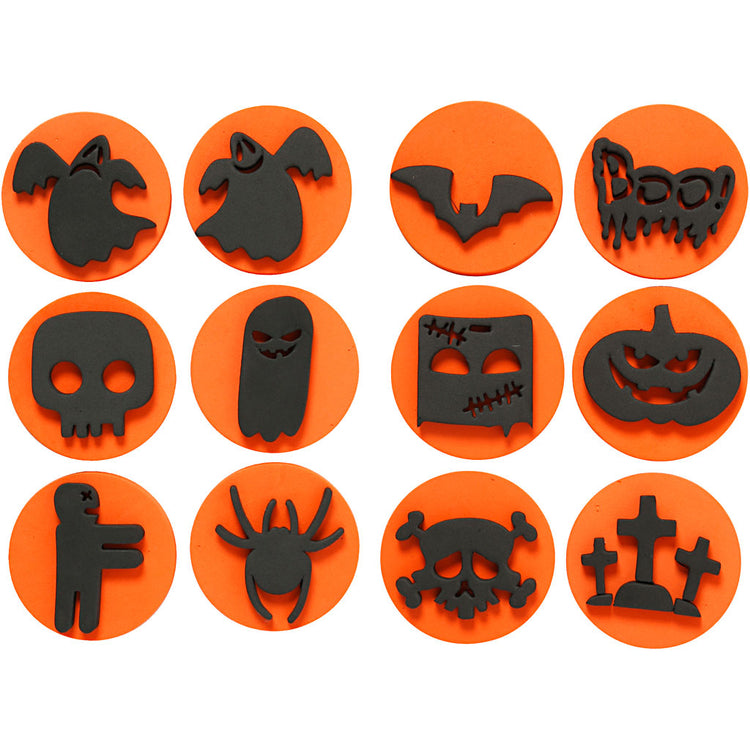 Tampons en mousse Creativ company, Halloween, d 7,5 cm, épaisseur 2,5 cm, 6 pièces 1 boîte