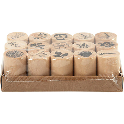 Creativ Company Deco Art Stamps Fleurs et feuilles, 15dlg.