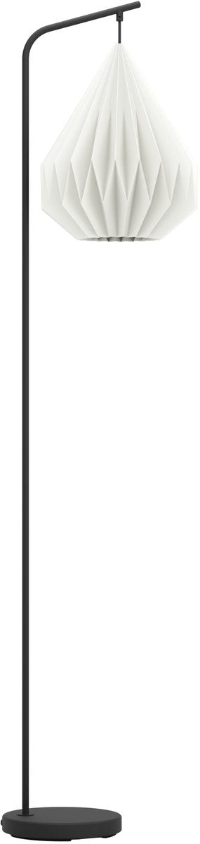 Lampadaire Eglo Minting - e27 - 158,5 cm - noir et blanc - papier