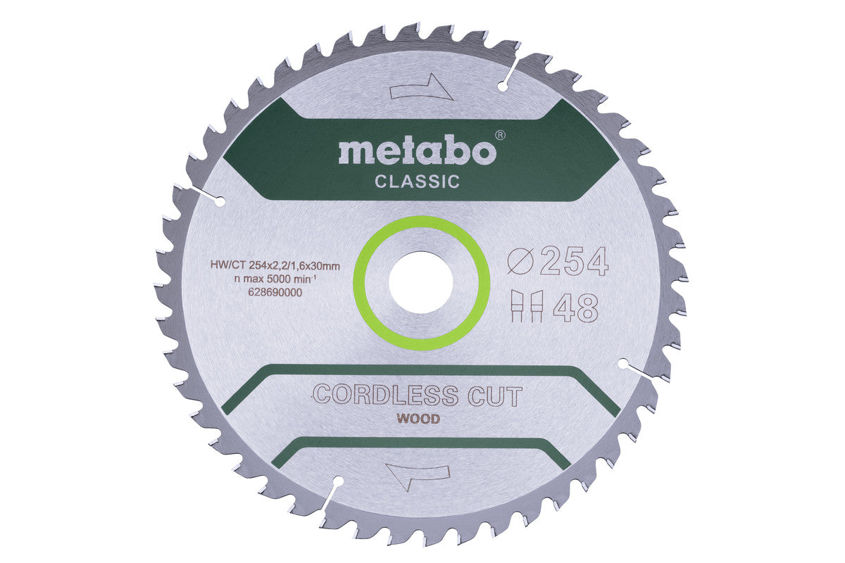 Metabo accessoires lame de scie circulaire sans filcutclassic ø 254x30 48 wz 5° b - 628691000