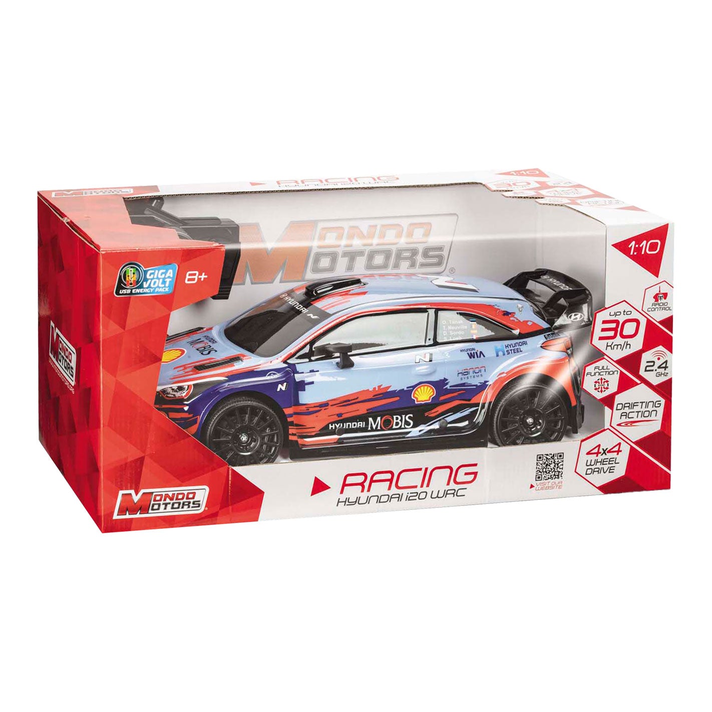 Mondo Motors RC Stereable Auto Hyundai I20 WRC 23, échelle 1:10