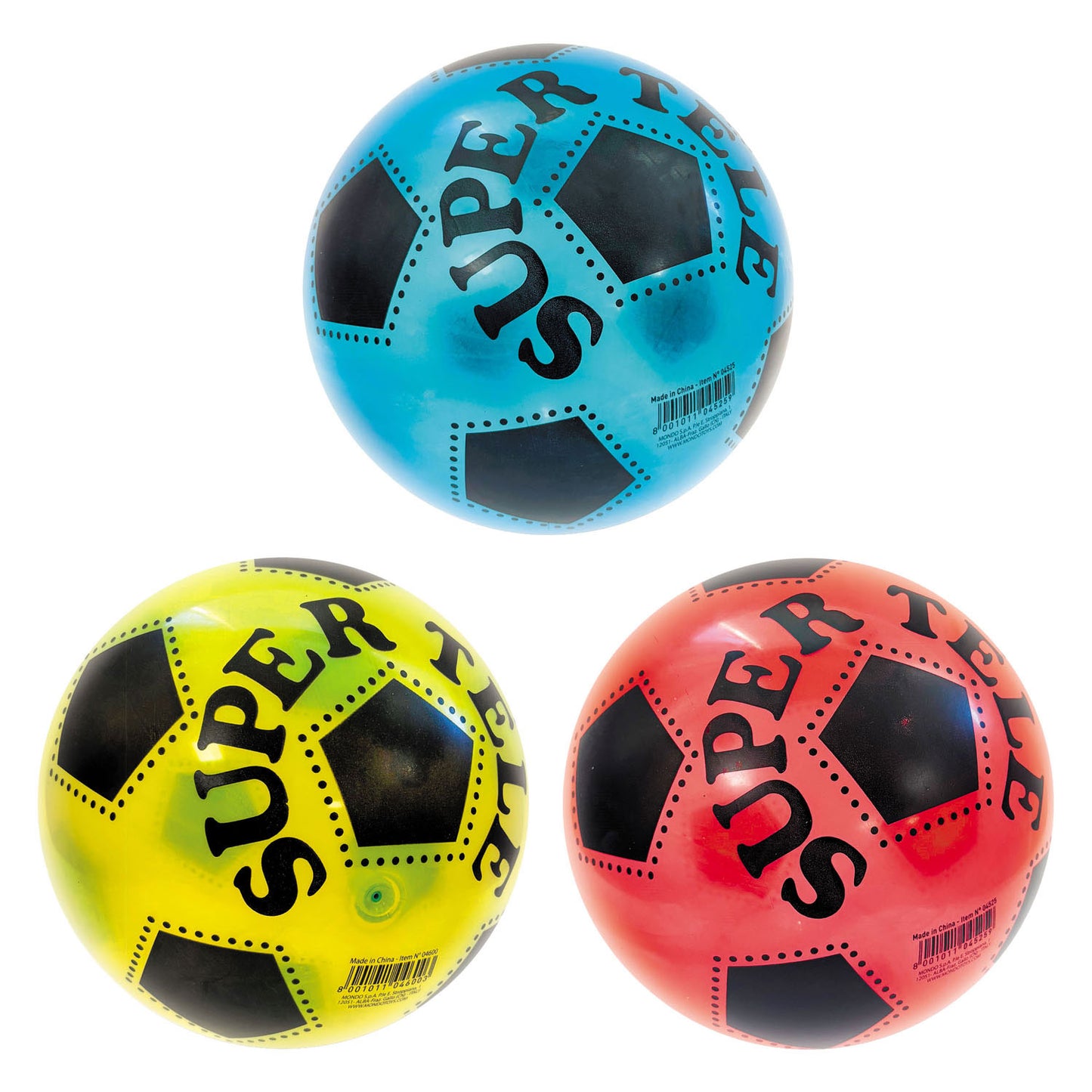 Ballon de football coloré transparent Mondo - 22cm