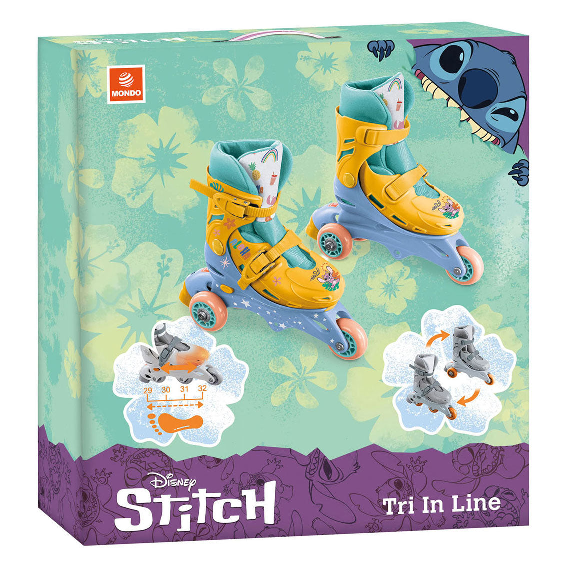 Patins à roulettes Mondo 3 roues stitch - taille 29-32cm