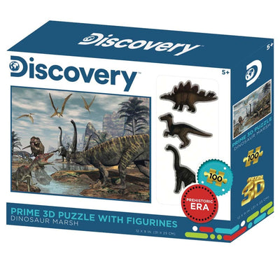 Discovery Jigsaw Puzzle Dinosaur avec 3 appartements de figurines de dinosaures