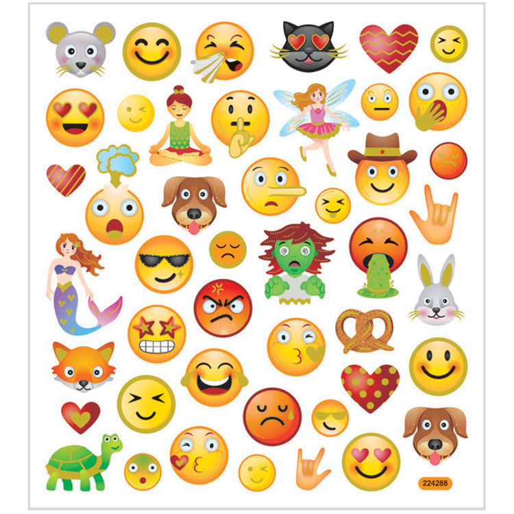 Autocollants Creativ company, emojis, feuille 15x16,5 cm, 1 feuille