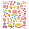 Autocollants Creativ Company, anniversaire, feuille 15x16,5 cm, env. 49 pièces, 1 feuille