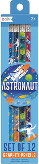 Ooly - crayons graphite astronaute - 12 crayons au design espace ou astronaute