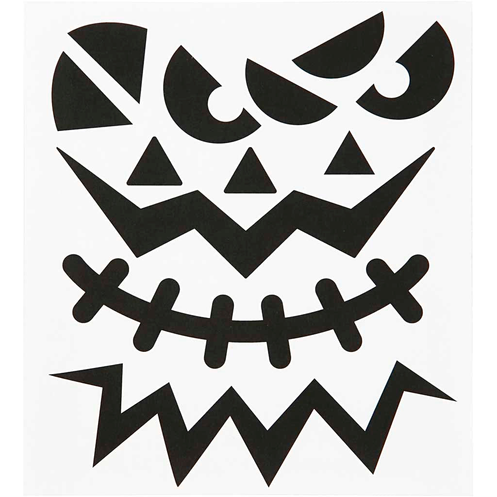 Autocollants Creativ company, Halloween - grands visages, feuille 15x16,5 cm, 1 feuille