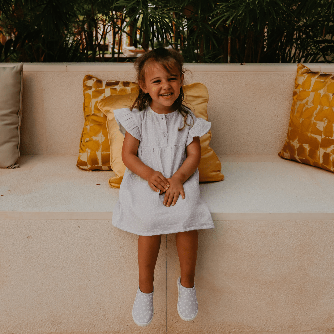 Léopard | Lila Girls Set Strand - Musline