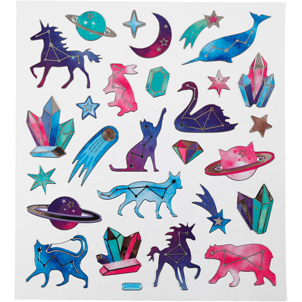 Autocollants Creativ company, animaux, feuille 15x16,5 cm, 1 feuille