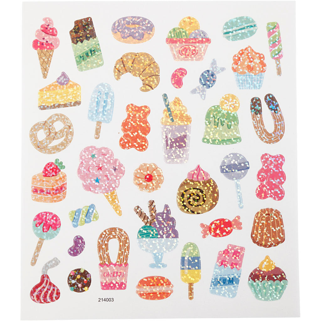 Autocollants Creativ company, bonbons, feuille 15x16,5 cm, 1 feuille