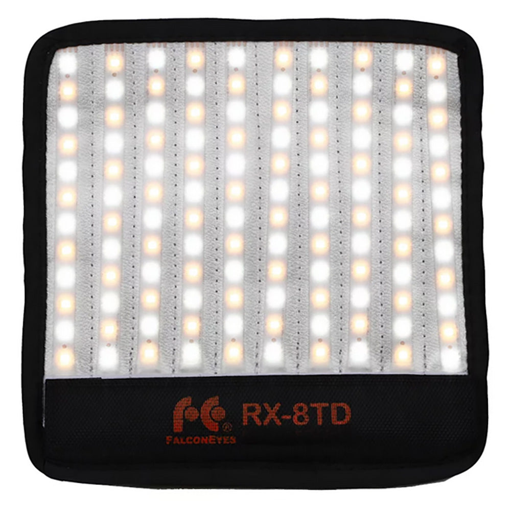 Falcon Eyes Panneau LED bicolore flexible RX-8TD avec batterie et Softbox