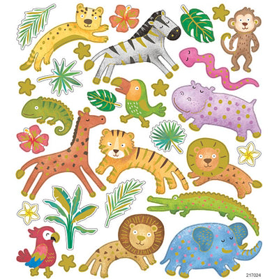 Autocollants Creativ company, animaux sauvages, feuille 15x16,5 cm, 1 feuille