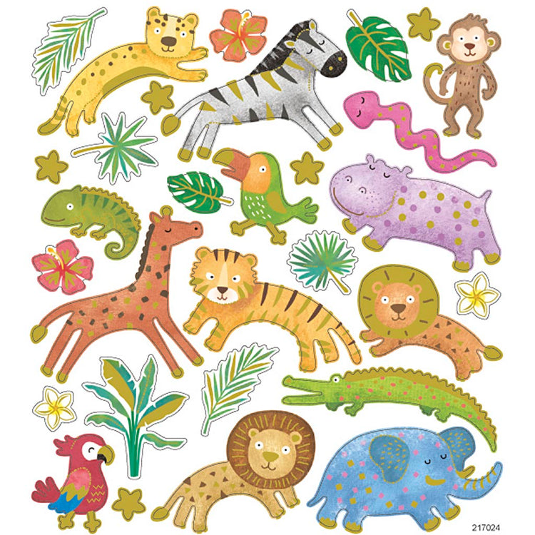 Autocollants Creativ company, animaux sauvages, feuille 15x16,5 cm, 1 feuille