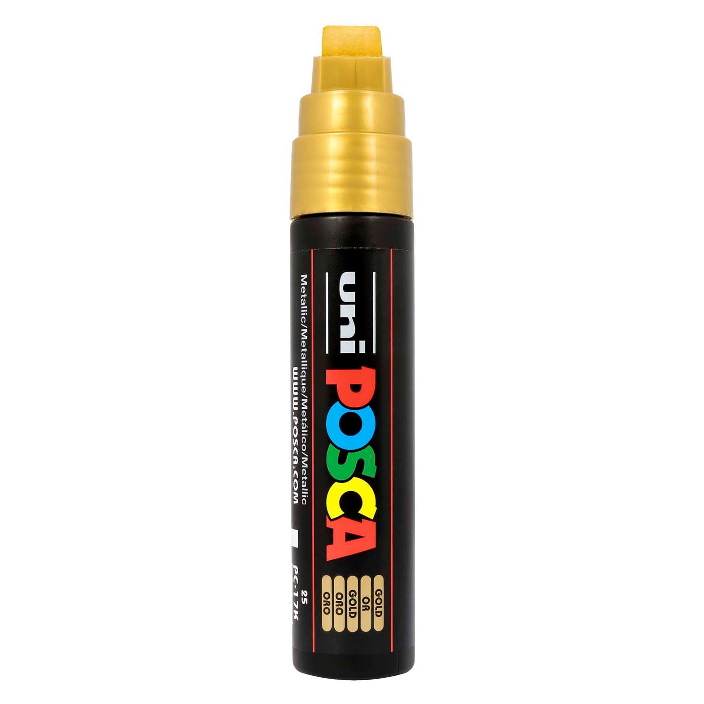 Marqueur peinture Uni posca or 17 carats - pointe bloc 15mm