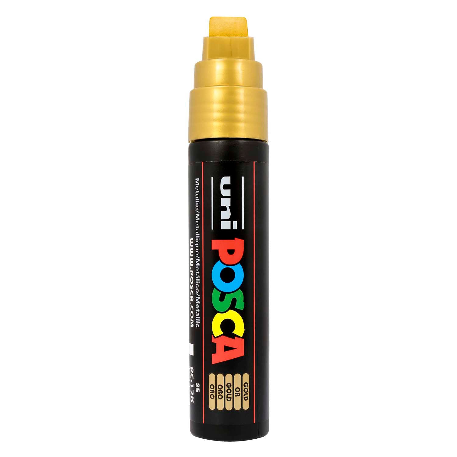 Marqueur peinture Uni posca or 17 carats - pointe bloc 15mm