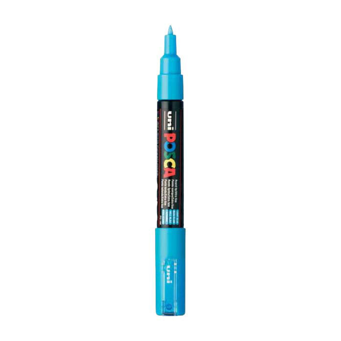 Marqueur Posca Uni-Posca, AFM PC-1M, épaisseur de ligne 0,7 mm, extra-fin, bleu clair, 1 pièce