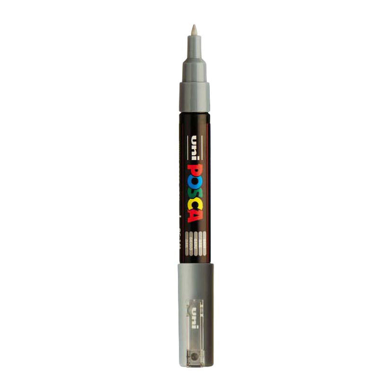 Marqueur peinture Uni posca 1mc gris - pointe conique - 1 mm