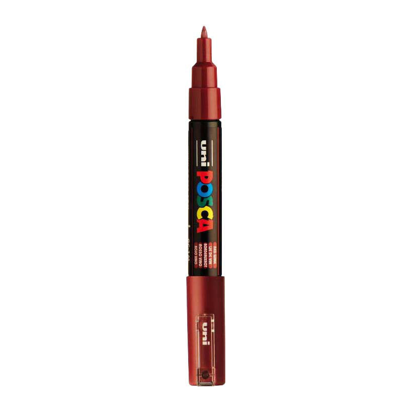 Marqueur Posca Uni-Posca, AFM PC-1M, épaisseur de ligne 0,7 mm, extra-fijn, vin rouge, 1 pièce