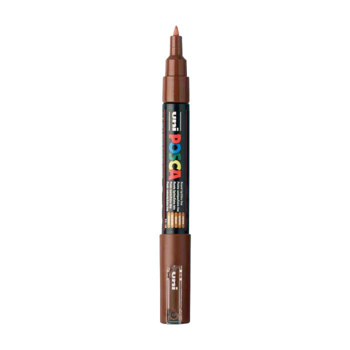 Marqueur Posca Uni-Posca, AFM PC-1M, épaisseur de ligne 0,7 mm, extra-fin, marron, 1 pièce
