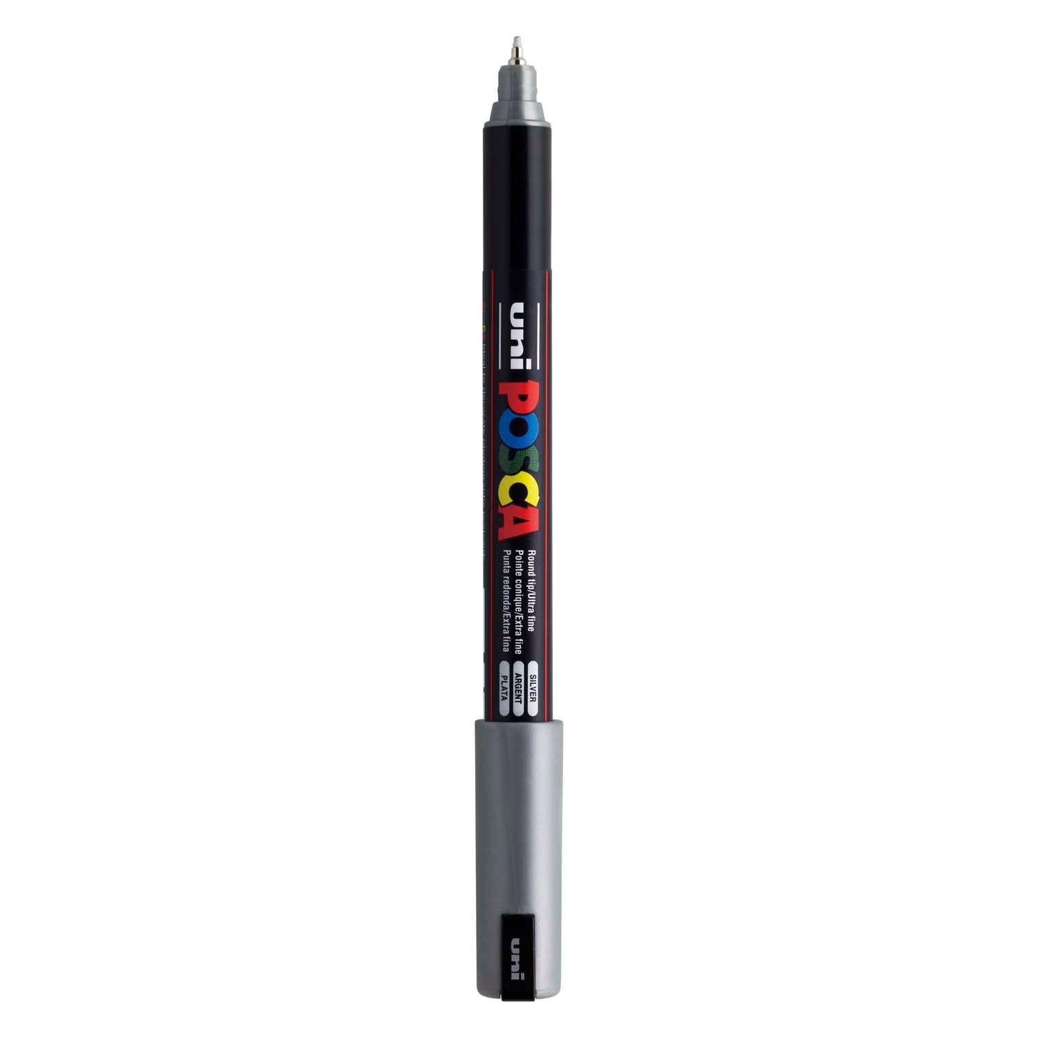 Marqueur Posca Uni-Posca, AFM PC-1MR, épaisseur de ligne 0,7 mm, extra-fin, argent, 1 pièce