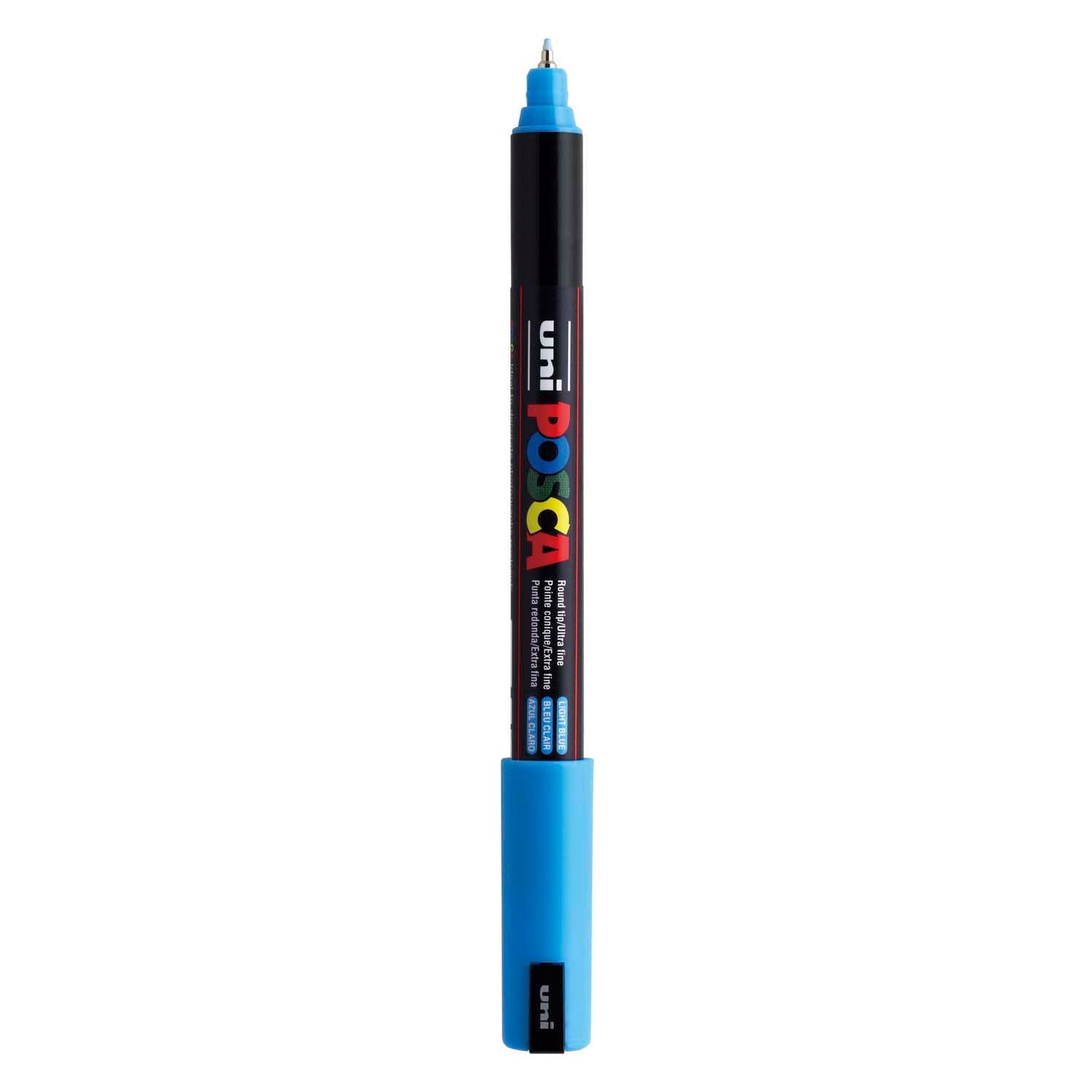 Marqueur Posca Uni-Posca, AFM PC-1MR, épaisseur de ligne 0,7 mm, extra-fin, bleu clair, 1 pièce