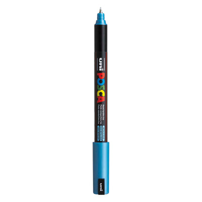 Marker Posca Uni-Posca, AFM PC-1MR, épaisseur de ligne 0,7 mm, extra-fin, bleu métallique, 1 pièce