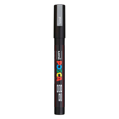 Marker Posca Uni-Posca, AFM PC-3M, épaisseur de ligne 0,9-1,3 mm, fin, argent, 1 pièce