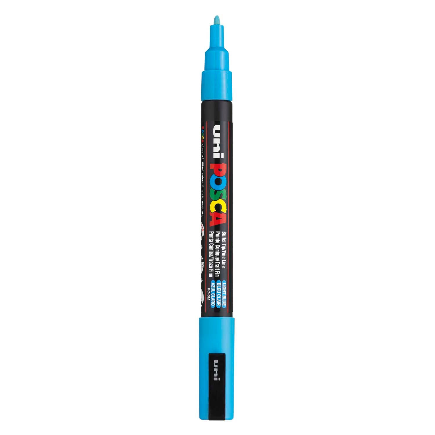 Marker Posca Uni-Posca, AFM PC-3M, épaisseur de ligne 0,9-1,3 mm, fin, bleu clair, 1 pièce