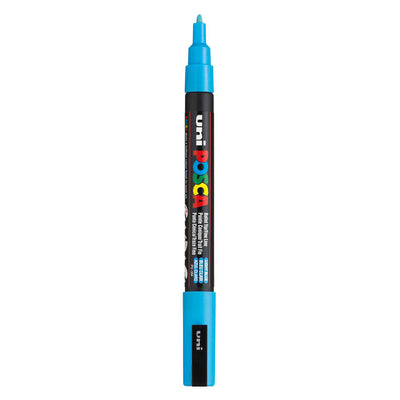Marker Posca Uni-Posca, AFM PC-3M, épaisseur de ligne 0,9-1,3 mm, fin, bleu clair, 1 pièce